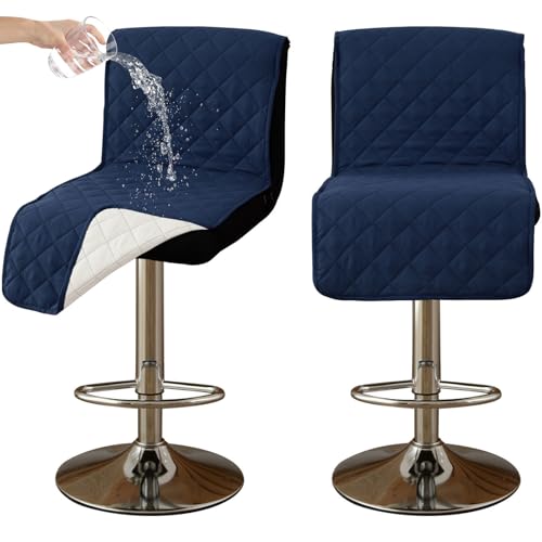 CLGTY Wasserdicht barhocker bezug mit Rückenlehne, 2 Stück rutschfest stuhlhussen barhocker für Katze Fleckschutz waschbar Stuhlbezug mit Schnalle für Bar Esszimmer-Navy blau-2pc CLGTY Wasserdicht barhocker bezug mit Rückenlehne, 2 Stück rutschfest stuhlhussen barhocker für Katze Fleckschutz waschbar Stuhlbezug mit Schnalle für Bar Esszimmer-Navy blau-2pc von CLGTY