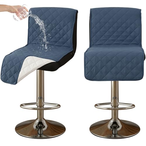 CLGTY Wasserdicht barhocker bezug mit Rückenlehne, 2 Stück rutschfest stuhlhussen barhocker für Katze Fleckschutz waschbar Stuhlbezug mit Schnalle für Bar Esszimmer-blau-2pc CLGTY Wasserdicht barhocker bezug mit Rückenlehne, 2 Stück rutschfest stuhlhussen barhocker für Katze Fleckschutz waschbar Stuhlbezug mit Schnalle für Bar Esszimmer-blau-2pc von CLGTY