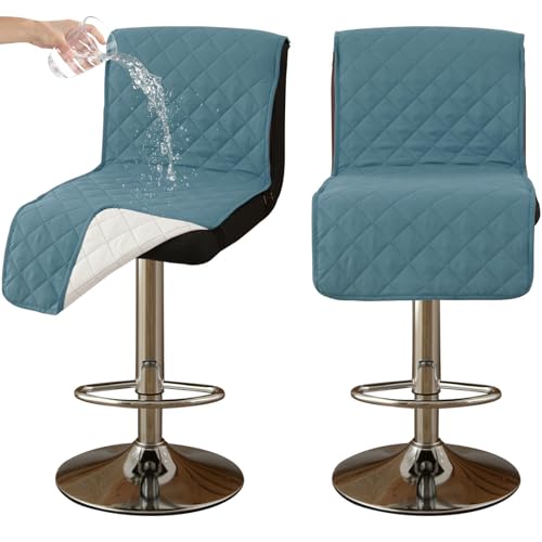 CLGTY Wasserdicht barhocker bezug mit Rückenlehne, 2 Stück rutschfest stuhlhussen barhocker für Katze Fleckschutz waschbar Stuhlbezug mit Schnalle für Bar Esszimmer-hellblau-2pc CLGTY Wasserdicht barhocker bezug mit Rückenlehne, 2 Stück rutschfest stuhlhussen barhocker für Katze Fleckschutz waschbar Stuhlbezug mit Schnalle für Bar Esszimmer-hellblau-2pc von CLGTY