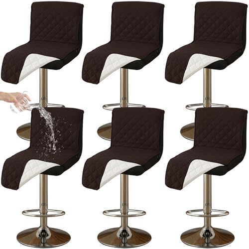 CLGTY Wasserdicht barhocker bezug mit Rückenlehne, 6 Stück rutschfest stuhlhussen barhocker für Katze Fleckschutz waschbar Stuhlbezug mit Schnalle für Bar Esszimmer-Dunkelbraun A-6pc CLGTY Wasserdicht barhocker bezug mit Rückenlehne, 6 Stück rutschfest stuhlhussen barhocker für Katze Fleckschutz waschbar Stuhlbezug mit Schnalle für Bar Esszimmer-Dunkelbraun A-6pc von CLGTY