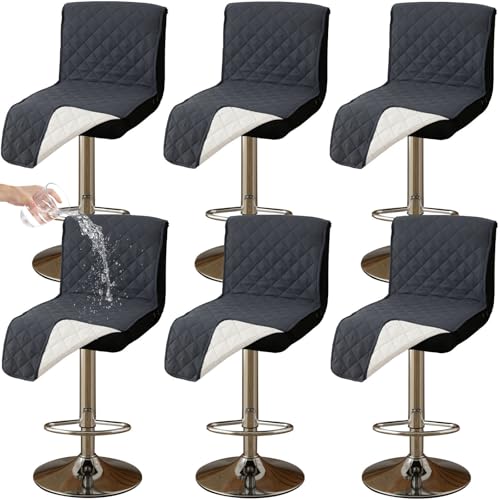 CLGTY Wasserdicht barhocker bezug mit Rückenlehne, 6 Stück rutschfest stuhlhussen barhocker für Katze Fleckschutz waschbar Stuhlbezug mit Schnalle für Bar Esszimmer-Grau E-6pc CLGTY Wasserdicht barhocker bezug mit Rückenlehne, 6 Stück rutschfest stuhlhussen barhocker für Katze Fleckschutz waschbar Stuhlbezug mit Schnalle für Bar Esszimmer-Grau E-6pc von CLGTY