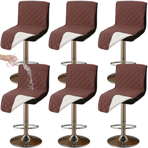 CLGTY Wasserdicht barhocker bezug mit Rückenlehne, 6 Stück rutschfest stuhlhussen barhocker für Katze Fleckschutz waschbar Stuhlbezug mit Schnalle für Bar Esszimmer-Kaffee A-6pc CLGTY Wasserdicht barhocker bezug mit Rückenlehne, 6 Stück rutschfest stuhlhussen barhocker für Katze Fleckschutz waschbar Stuhlbezug mit Schnalle für Bar Esszimmer-Kaffee A-6pc von CLGTY
