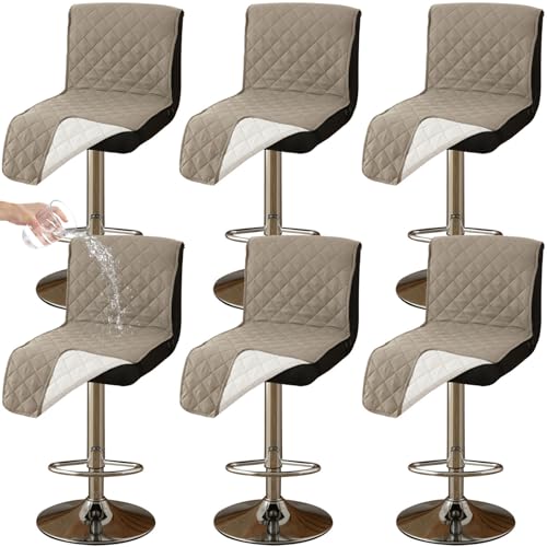 CLGTY Wasserdicht barhocker bezug mit Rückenlehne, 6 Stück rutschfest stuhlhussen barhocker für Katze Fleckschutz waschbar Stuhlbezug mit Schnalle für Bar Esszimmer-Khaki A-6pc CLGTY Wasserdicht barhocker bezug mit Rückenlehne, 6 Stück rutschfest stuhlhussen barhocker für Katze Fleckschutz waschbar Stuhlbezug mit Schnalle für Bar Esszimmer-Khaki A-6pc von CLGTY