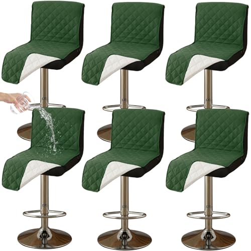 CLGTY Wasserdicht barhocker bezug mit Rückenlehne, 6 Stück rutschfest stuhlhussen barhocker für Katze Fleckschutz waschbar Stuhlbezug mit Schnalle für Bar Esszimmer-grün-6pc CLGTY Wasserdicht barhocker bezug mit Rückenlehne, 6 Stück rutschfest stuhlhussen barhocker für Katze Fleckschutz waschbar Stuhlbezug mit Schnalle für Bar Esszimmer-grün-6pc von CLGTY