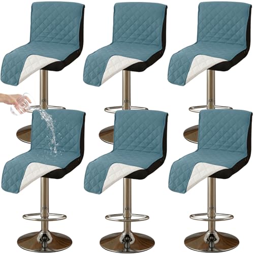 CLGTY Wasserdicht barhocker bezug mit Rückenlehne, 6 Stück rutschfest stuhlhussen barhocker für Katze Fleckschutz waschbar Stuhlbezug mit Schnalle für Bar Esszimmer-hellblau-6pc CLGTY Wasserdicht barhocker bezug mit Rückenlehne, 6 Stück rutschfest stuhlhussen barhocker für Katze Fleckschutz waschbar Stuhlbezug mit Schnalle für Bar Esszimmer-hellblau-6pc von CLGTY