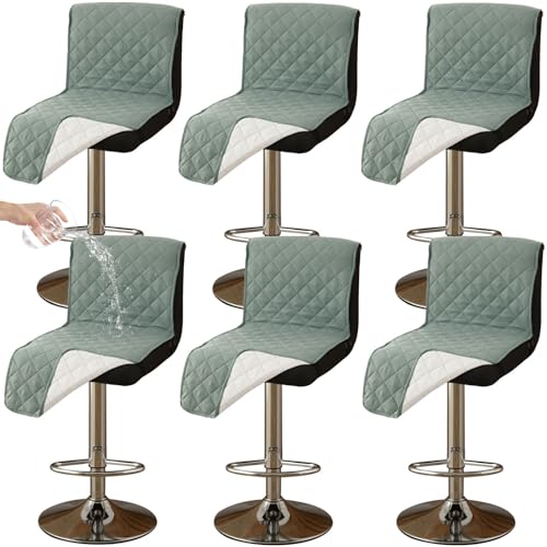 CLGTY Wasserdicht barhocker bezug mit Rückenlehne, 6 Stück rutschfest stuhlhussen barhocker für Katze Fleckschutz waschbar Stuhlbezug mit Schnalle für Bar Esszimmer-hellgrün-6pc CLGTY Wasserdicht barhocker bezug mit Rückenlehne, 6 Stück rutschfest stuhlhussen barhocker für Katze Fleckschutz waschbar Stuhlbezug mit Schnalle für Bar Esszimmer-hellgrün-6pc von CLGTY