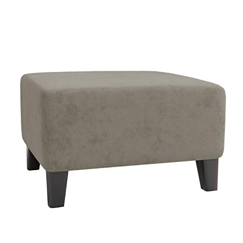 Samt Hockerbezug, Stretch Hocker Bezug Rechteckiger Ottoman Covers Elastische Bezug Für Fußhocker Mit Elastischem Boden Maschinenwaschbar-Taupe-Klein von CLGTY