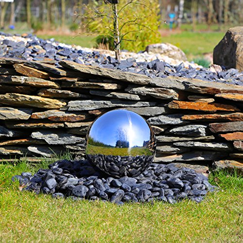 CLGarden Edelstahl Springbrunnen Kugel 20cm Ø poliert für Gartenbrunnen Kugelbrunnen Wasserspiel von CLGarden