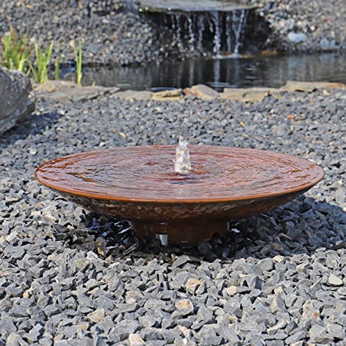 CLGarden Gartenbrunnen Wasserschale Cortenstahl Komplett Set SCWS60 Rost Springbrunnen Garten Wasserspiel von CLGarden