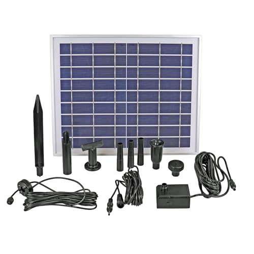 CLGarden Solar Teichpumpe NASP4 mit Akku LED Beleuchtung Pumpe für Gartenteich 500 l/h Solarpumpe 12V von CLGarden