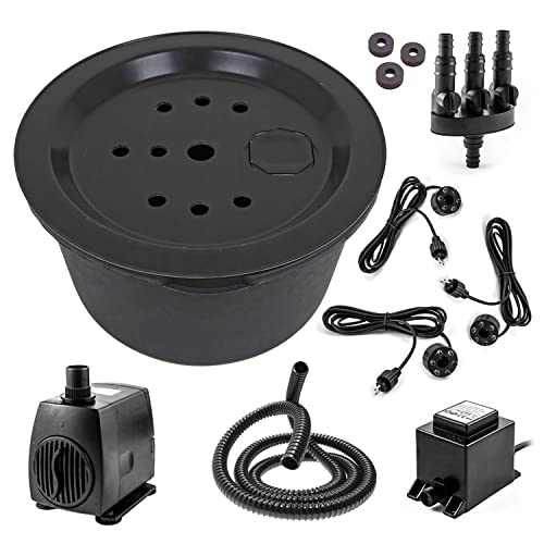 CLGarden Springbrunnenbecken Set mit 90 Liter Becken und GFK Abdeckung Springbrunnen Pumpe SP3 DIY LED Belechtung Springbrunnenbecken CLGarden Springbrunnenbecken Set mit 90 Liter Becken und GFK Abdeckung Springbrunnen Pumpe SP3 DIY LED Belechtung Springbrunnenbecken von CLGarden