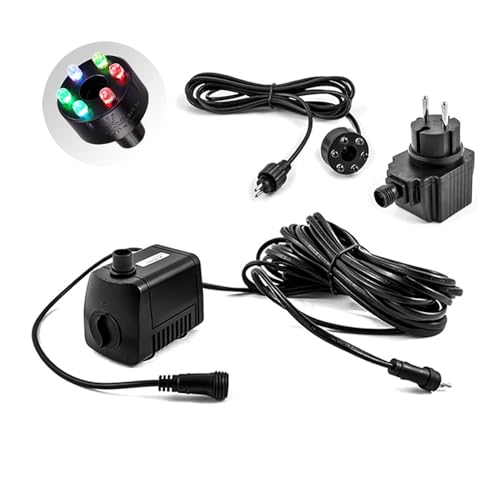 CLGarden Springbrunnenpumpe SP1 mit LED RGB Farbwechsel 12 V energiesparend Gartenpumpe Quellstein, Wasserspiel von CLGarden