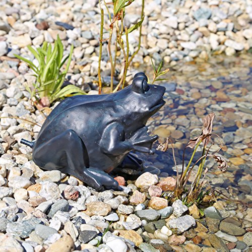 CLGarden Wasserspeier Figur Frosch für Teich Wasser Springbrunnen Teichfigur schwarz/anthrazit von CLGarden