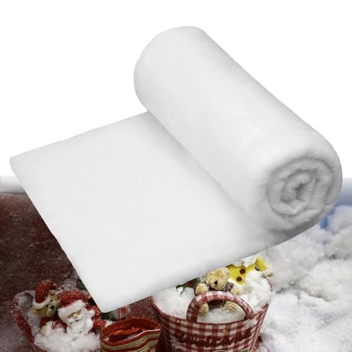 CLHXWU Weihnachten Schneedecke,Weihnachten Schnee Teppich Rollen,Kunstschnee für Hintergrund Party und Winterdekoration (80cmX240cm) von CLHXWU