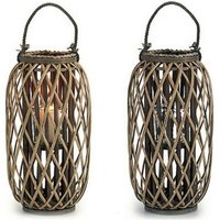 Cliccandoshop - Geschenk Deko-Kerzenhalter Braun Weidenglas 11,5 x 12 cm von CLICCANDOSHOP