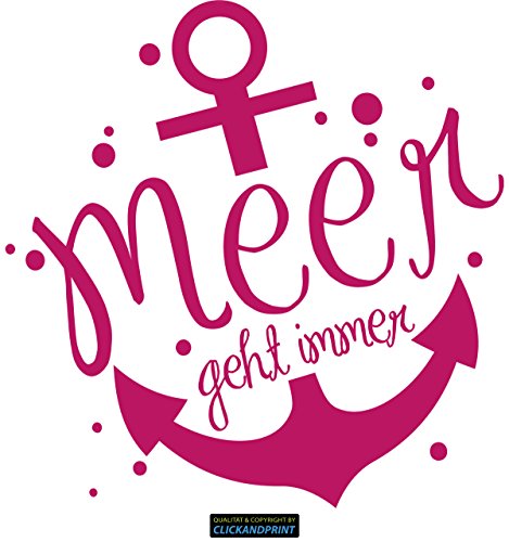 CLICKANDPRINT Aufkleber » Ankermotiv: Meer geht Immer, 30x29,4cm, Pink • Dekoaufkleber/Autoaufkleber/Sticker/Decal/Vinyl CLICKANDPRINT Aufkleber » Ankermotiv: Meer geht Immer, 30x29,4cm, Pink • Dekoaufkleber/Autoaufkleber/Sticker/Decal/Vinyl von CLICKANDPRINT
