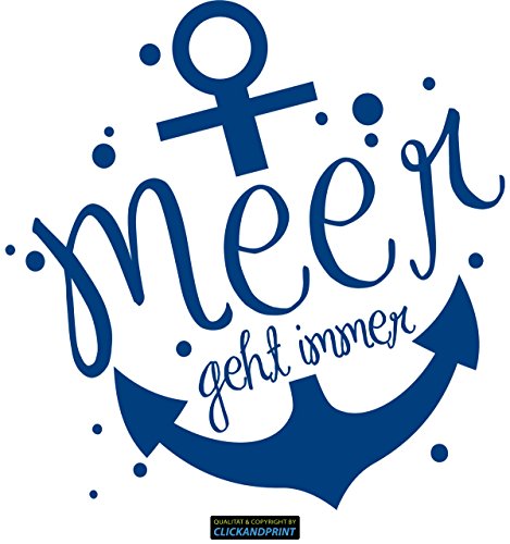 CLICKANDPRINT Aufkleber » Ankermotiv: Meer geht Immer, 40x39,2cm, Blau • Dekoaufkleber/Autoaufkleber/Sticker/Decal/Vinyl von CLICKANDPRINT