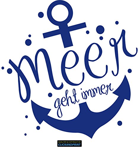 CLICKANDPRINT Aufkleber » Ankermotiv: Meer geht Immer, 60x58,8cm, Königsblau • Dekoaufkleber/Autoaufkleber/Sticker/Decal/Vinyl von CLICKANDPRINT