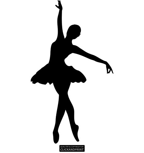 CLICKANDPRINT Aufkleber » Ballerina, 40x23,0cm, Schwarz • Wandtattoo/Wandaufkleber/Wandsticker/Wanddeko/Vinyl von CLICKANDPRINT