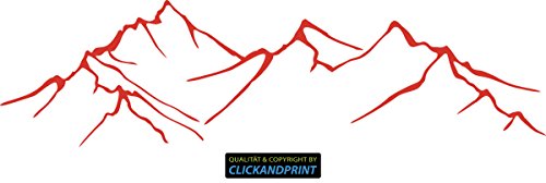 CLICKANDPRINT Aufkleber » Bergsilhouette, 70x18,9cm, Hellrot • Wandtattoo/Wandaufkleber/Wandsticker/Wanddeko/Vinyl von CLICKANDPRINT
