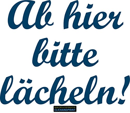 CLICKANDPRINT Aufkleber » Bitte Lächeln, 10x8,1cm, Metallic Türkis • Dekoaufkleber/Autoaufkleber/Sticker/Decal/Vinyl von CLICKANDPRINT