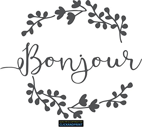 CLICKANDPRINT Aufkleber » Bonjour, 30x25,0cm, Dunkelgrau • Wandtattoo / Wandaufkleber / Wandsticker / Wanddeko / Vinyl CLICKANDPRINT Aufkleber » Bonjour, 30x25,0cm, Dunkelgrau • Wandtattoo / Wandaufkleber / Wandsticker / Wanddeko / Vinyl von CLICKANDPRINT