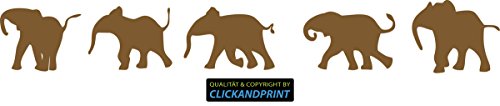 CLICKANDPRINT Aufkleber » Elefanten-Parade, 20x2,9cm, Bronze Metallic • Dekoaufkleber/Autoaufkleber/Sticker/Decal/Vinyl von CLICKANDPRINT