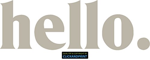 CLICKANDPRINT Aufkleber » Hello., 80x26,9cm, Sandgrau • Wandtattoo/Wandaufkleber/Wandsticker/Wanddeko/Vinyl von CLICKANDPRINT