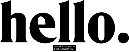 CLICKANDPRINT Aufkleber » Hello., 180x60,4cm, Schwarz • Wandtattoo/Wandaufkleber/Wandsticker/Wanddeko/Vinyl von CLICKANDPRINT
