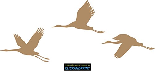 CLICKANDPRINT Aufkleber » Kraniche, 40x16,1cm, Hellbraun • Wandtattoo/Wandaufkleber/Wandsticker/Wanddeko/Vinyl von CLICKANDPRINT