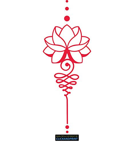 CLICKANDPRINT Aufkleber » Lotus Dekoration, 50x18,0cm, Blutrot • Dekoaufkleber / Autoaufkleber / Sticker / Decal / Vinyl von CLICKANDPRINT