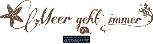 CLICKANDPRINT Aufkleber » Meer geht Immer, 100x22,6cm, Bronze Antik Metallic • Dekoaufkleber/Autoaufkleber/Sticker/Decal/Vinyl von CLICKANDPRINT