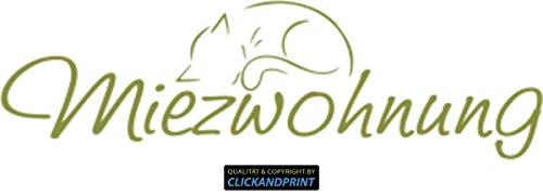 CLICKANDPRINT Aufkleber » Miezwohnung, 50x14,7cm, Olive • Wandtattoo/Wandaufkleber/Wandsticker/Wanddeko/Vinyl von CLICKANDPRINT