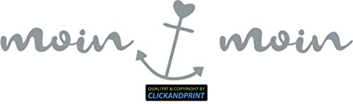 CLICKANDPRINT Aufkleber » Moin Moin, 40x9,3cm, Silbergrau • Wandtattoo/Wandaufkleber/Wandsticker/Wanddeko/Vinyl CLICKANDPRINT Aufkleber » Moin Moin, 40x9,3cm, Silbergrau • Wandtattoo/Wandaufkleber/Wandsticker/Wanddeko/Vinyl von CLICKANDPRINT