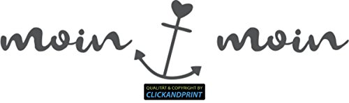 CLICKANDPRINT Aufkleber » Moin Moin, 80x18,6cm, Dunkelgrau • Wandtattoo/Wandaufkleber/Wandsticker/Wanddeko/Vinyl von CLICKANDPRINT