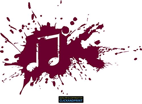 CLICKANDPRINT Aufkleber » Music Splash, 30x20,0cm, Bordeaux • Dekoaufkleber/Autoaufkleber/Sticker/Decal/Vinyl von CLICKANDPRINT