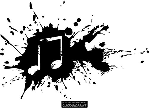 CLICKANDPRINT Aufkleber » Music Splash, 40x26,7cm, Schwarz • Wandtattoo/Wandaufkleber/Wandsticker/Wanddeko/Vinyl von CLICKANDPRINT