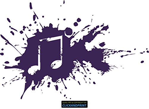 CLICKANDPRINT Aufkleber » Music Splash, 40x26,7cm, Violett Metallic • Dekoaufkleber/Autoaufkleber/Sticker/Decal/Vinyl von CLICKANDPRINT