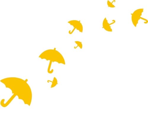 CLICKANDPRINT Aufkleber » Regenschirme, 20x14,5cm, Gelb Reflektierend • Dekoaufkleber/Autoaufkleber/Sticker/Decal/Vinyl von CLICKANDPRINT