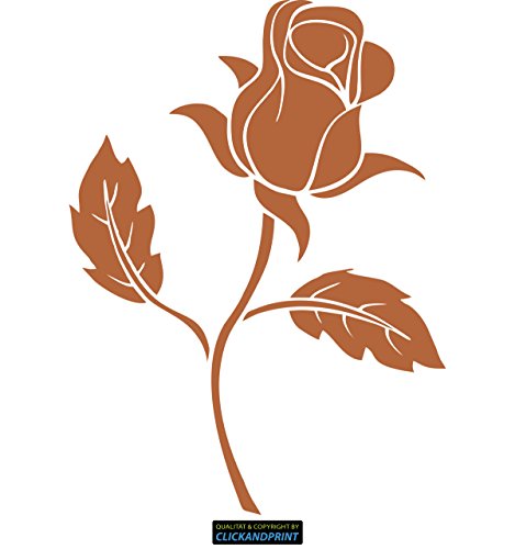 CLICKANDPRINT Aufkleber » Rose, 20x14,6cm, Haselnussbraun • Wandtattoo/Wandaufkleber/Wandsticker/Wanddeko/Vinyl von CLICKANDPRINT