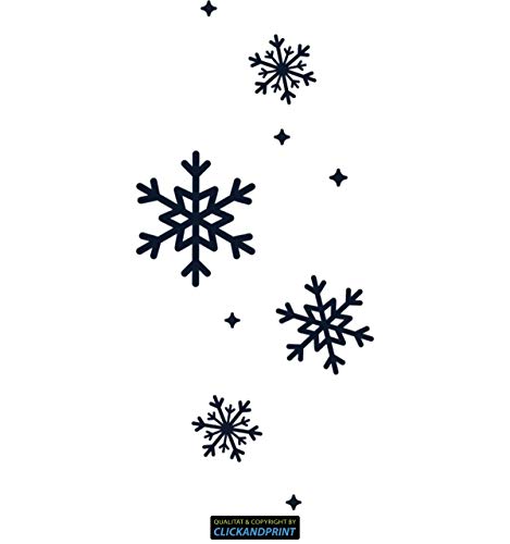 CLICKANDPRINT Aufkleber » Schneeflocken, 20x9,4cm, Metallic Moonlight • Dekoaufkleber/Autoaufkleber/Sticker/Decal/Vinyl von CLICKANDPRINT