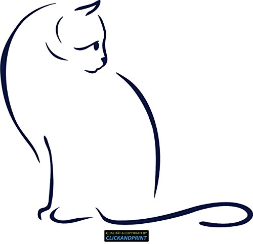 CLICKANDPRINT Aufkleber » Silhouette Katze, 20x18,0cm, Stahlblau • Dekoaufkleber/Autoaufkleber/Sticker/Decal/Vinyl von CLICKANDPRINT