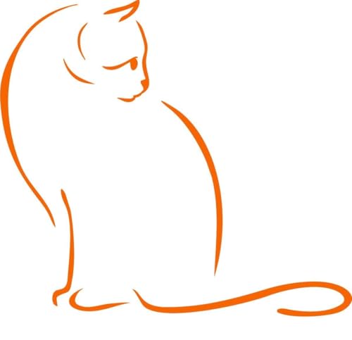 CLICKANDPRINT Aufkleber » Silhouette Katze, 30x27,0cm, Pastellorange • Dekoaufkleber/Autoaufkleber/Sticker/Decal/Vinyl von CLICKANDPRINT