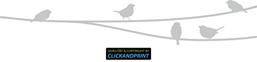 CLICKANDPRINT Aufkleber » Vögel, 40x7,0cm, Hellgrau • Dekoaufkleber/Autoaufkleber/Sticker/Decal/Vinyl von CLICKANDPRINT