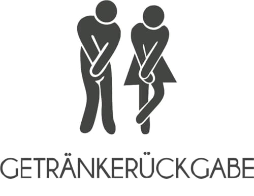 CLICKANDPRINT Aufkleber » WC Sticker Getränkerückgabe, 20x14,1cm, Anthrazit Metallic • Dekoaufkleber/Autoaufkleber/Sticker/Decal/Vinyl von CLICKANDPRINT