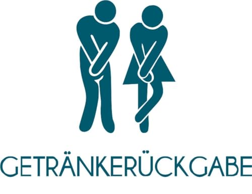 CLICKANDPRINT Aufkleber » WC Sticker Getränkerückgabe, 30x21,1cm, Petrol • Dekoaufkleber/Autoaufkleber/Sticker/Decal/Vinyl von CLICKANDPRINT
