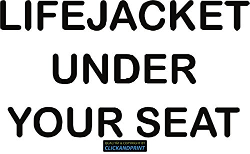 CLICKANDPRINT Aufkleber » WC Sticker Lifejacket under your seat, 20x11,0cm, Schwarz • Dekoaufkleber/Autoaufkleber/Sticker/Decal/Vinyl CLICKANDPRINT Aufkleber » WC Sticker Lifejacket under your seat, 20x11,0cm, Schwarz • Dekoaufkleber/Autoaufkleber/Sticker/Decal/Vinyl von CLICKANDPRINT