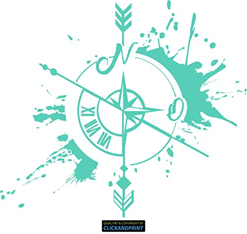 CLICKANDPRINT Aufkleber » Weg und Zeit, 40x35,1cm, Mint • Dekoaufkleber/Autoaufkleber/Sticker/Decal/Vinyl von CLICKANDPRINT