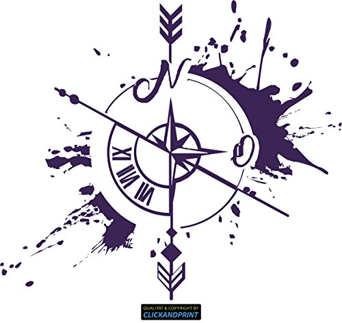 CLICKANDPRINT Aufkleber » Weg und Zeit, 40x35,1cm, Violett Metallic • Dekoaufkleber/Autoaufkleber/Sticker/Decal/Vinyl von CLICKANDPRINT