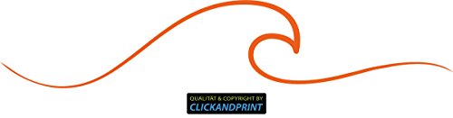 CLICKANDPRINT Aufkleber » Wellensilhouette, 100x19,6cm, Orange • Wandtattoo/Wandaufkleber/Wandsticker/Wanddeko/Vinyl von CLICKANDPRINT